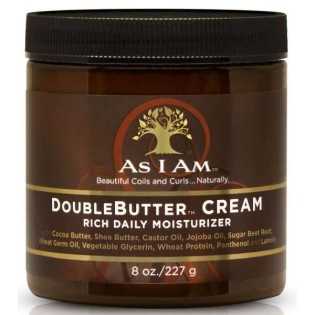 Crème hydratante Doublebutter Cream  cheveux boulclés rêches et secs AS I AM - Cercledebene.com