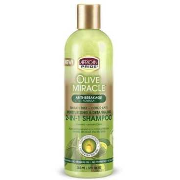 Shampoing et après-shampoing 2 en 1 anti-casse - Olive Miracle - African Pride 355ml