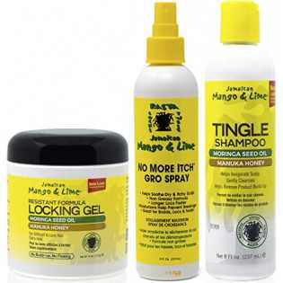 Pack Jamaican Mango And Lime No More Itch Gro Sray - Tingle Shampoo - Locking Crème Wax - Cercledebene.com