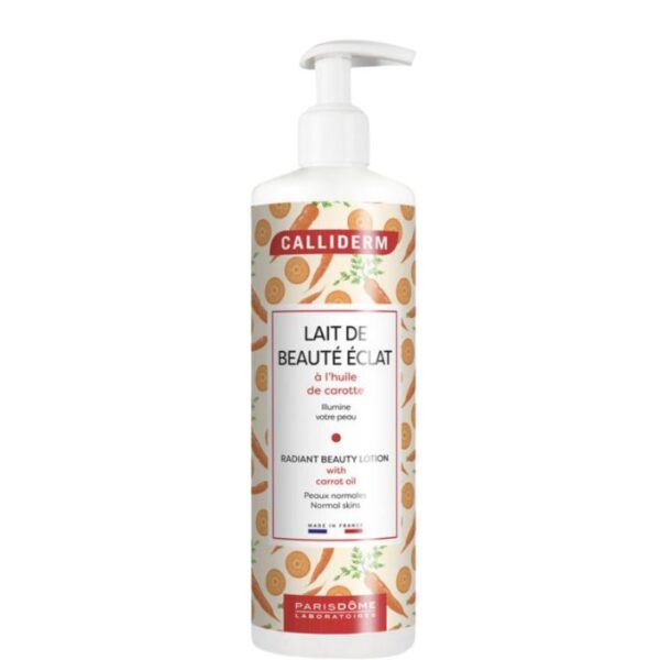 Lait de beauté éclat à l'huile de carotte Calliderm 500 ml