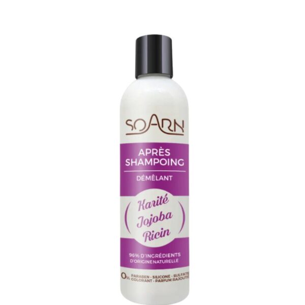 Après-shampoig démêlant karité jojoba ricin cheveux secs – SOARN 250ml