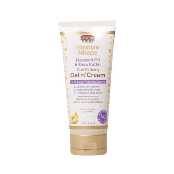 Gel crème pour les Boucles à l'huile de lin et karité - African Pride Moisture Miracle 170g
