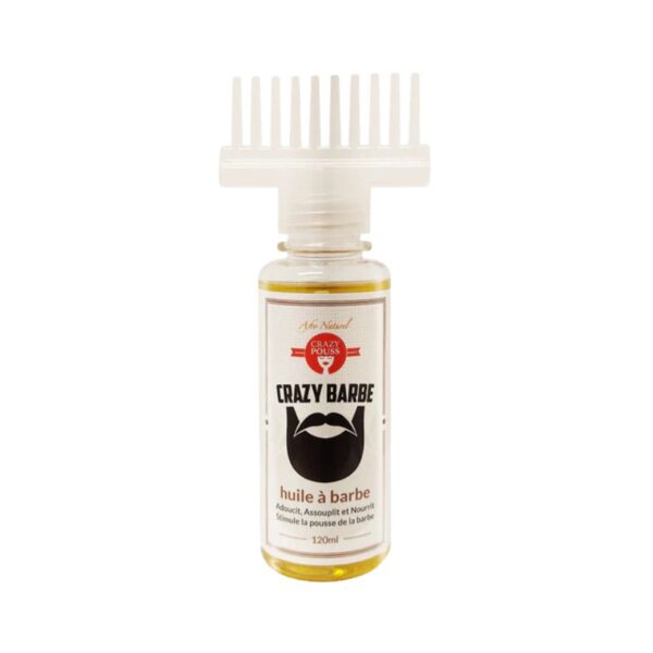 HUILE À BARBE ENRICHIE À L'HUILE DE RICIN - CRAZY POUSS - AFRO NATUREL 120ml