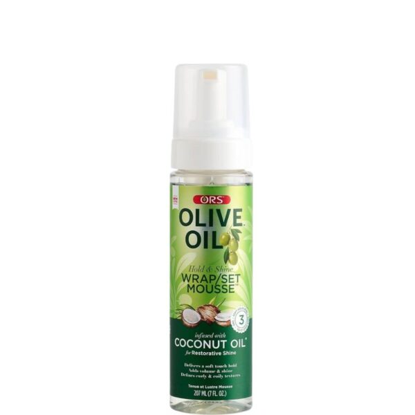 Organic root stimulator Olive Oil - Coconut Oil Wrap Set Mousse 207ml