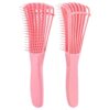 BROSSE ULTRA DÉMÊLANTE NAYS CURL BRUSH + 2 PEIGNES SPÉCIALE CHEVEUX BOUCLÉS FRISÉS ET CRÉPUS COULEUR ROSE