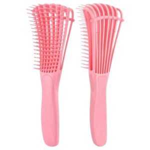 BROSSE ULTRA DÉMÊLANTE NAYS CURL BRUSH + 2 PEIGNES SPÉCIALE CHEVEUX BOUCLÉS FRISÉS ET CRÉPUS COULEUR ROSE
