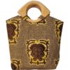 SAC À MAIN EN TISSU WAX AFRICAIN AVEC ANSE EN BOIS