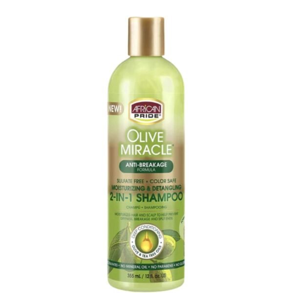 Shampoing revitalisant 2 en 1 Olive Miracle Anti-casse -African Pride 355ml