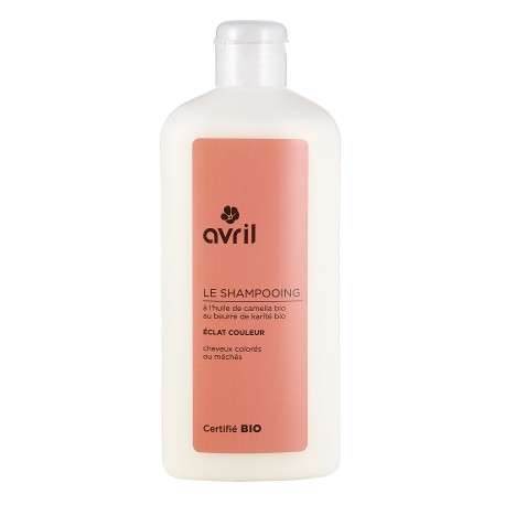 SHAMPOING ÉCLAT COULEUR CHEVEUX COLORÉ ET MÉCHÉS CERTIFIÉ BIO AVRIL 250ml - Cercledebene.com