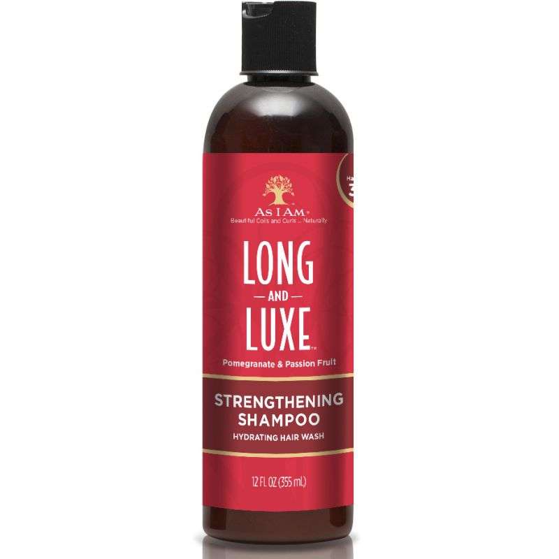 SHAMPOING HYDRATANT FORTIFIANT STRENGTHENING SHAMPOO LONG AND LUXE AS I AM 355 ml - Cercledebene.com