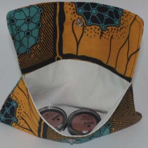 Trousse de maquillage ou pochette de rangement en Tissu Wax - Cercledebene.com