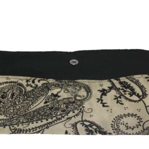 Trousse de rangement  en tissu avec Strass Beige et noir - Cercledebene.com