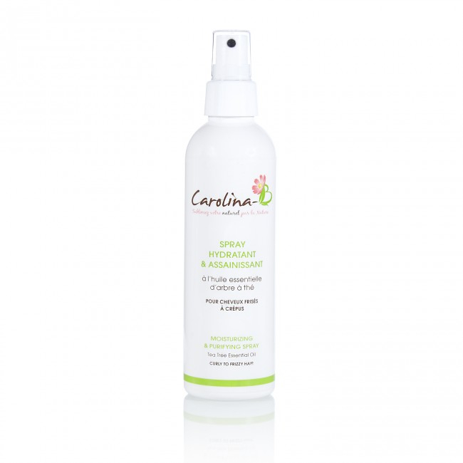 SPRAY HYDRATANT ET ASSAINISSANT cheveux frisés à crépus CAROLINA-B - Cercledebene.com