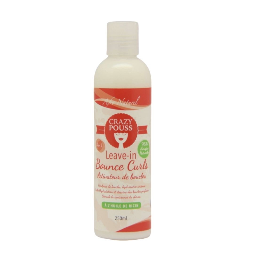 LEAVE-IN BOUNCE CURLS 3 EN 1 À L'HUILE DE RICIN CRAZY POUSS AFRO NATUREL 250ML - Cercledebene.com