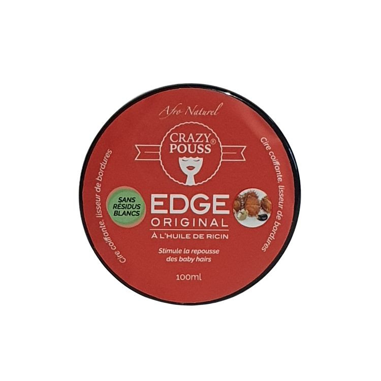 Gel Edge Crazy Pouss à l'Huile de Ricin 100ml pour cheveux crépus et frisés