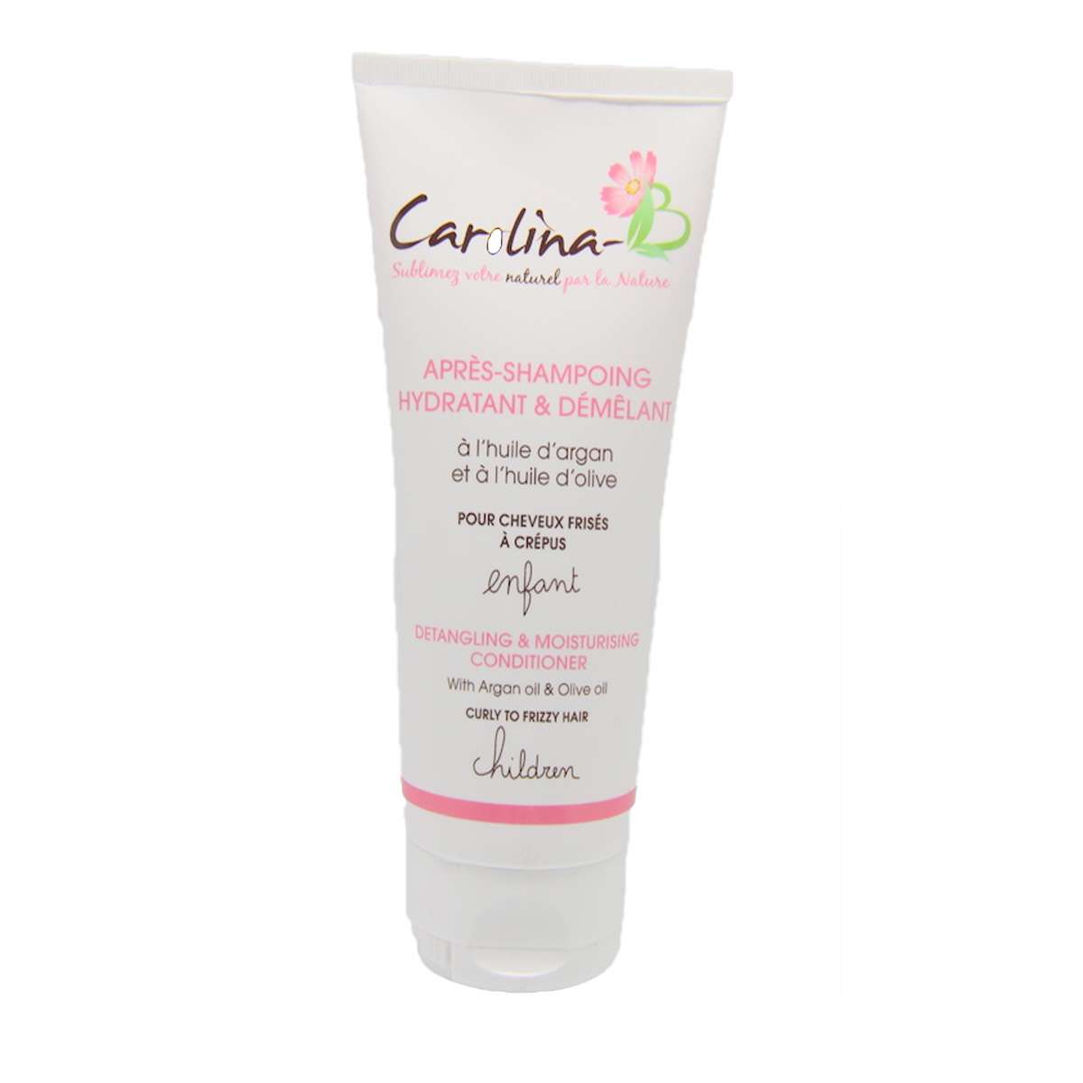 APRÈS-SHAMPOING HYDRATANT ET DÉMÊLANT POUR LES ENFANTS  A L'HUILE D'ARGAN ET A L'HUILE D'OLIVE CAROLINA-B 200 ml - Cercledebene.