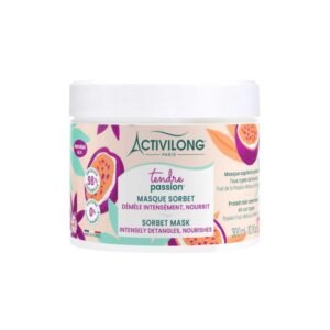 Pot du Masque Sorbet Tendre Passion Activilong 300ml, soin nourrissant et démêlant pour cheveux bouclés.