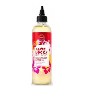 Flacon de shampoing pour locks Aloe Locks Hibiscus Refresh 250 ml sans sulfate avec bec applicateur
