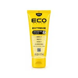 Tube jaune de gel coiffant Eco Style Extreme Sculpting Hold à la biotine, 177 ml